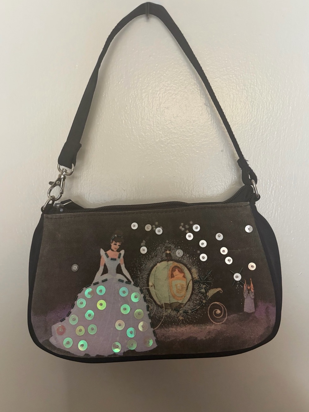 Cinderella Sequin Wristlet in Black